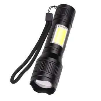 

T6+COB LED Portable Flashlight USB Charging Aluminium Alloy Flashlight Torch 1000LM Zoomable Camping Fishing Lamp Lantern