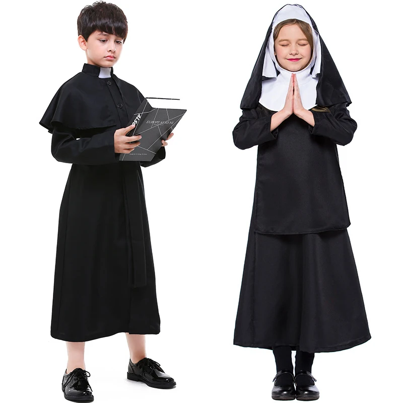 Costume missionario per bambini di Halloween Costume da pastore in chiesa  vestito operato da cantante suora suora suora da ragazzo vestito Fantasia|  | - AliExpress