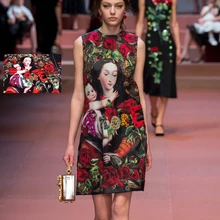 98*130 см/шт. Царство любви цифровая живопись жаккард Гобелен атласная ткань для платья tissu au метр Яркая Ткань DIY