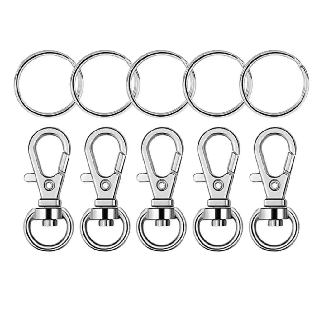 Classic Key Chain Ring Metal Swivel Lobster Clasp Clips Key Hooks