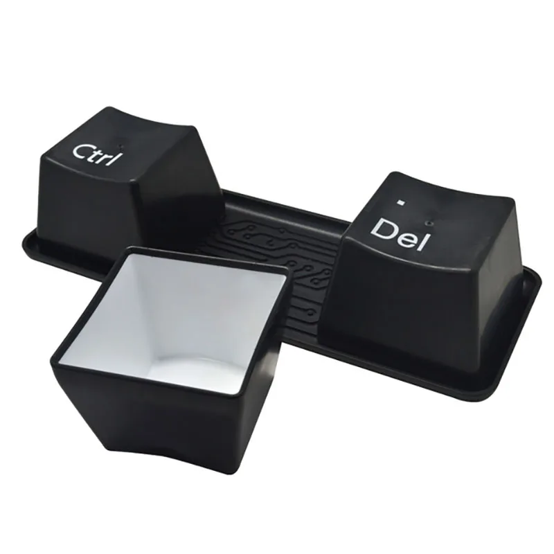

IALJ Top 3Pcs/Set Novelty Creative Simple Keyboard Ctrl Alt Del Type Tea Coffee Mug Cup Container