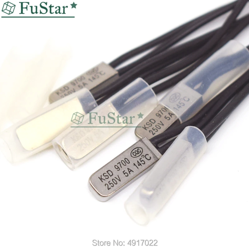 250V 5A 5 Pcs KSD9700 Bimetal Temperature Switch Thermostat Control 130°C N.O