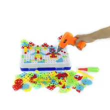 240 шт Детская электрическая гайка с отверстиями под ключ головоломка разборка сборный блок пластиковая головоломка здание обучающая игрушка для детей инструмент для детей