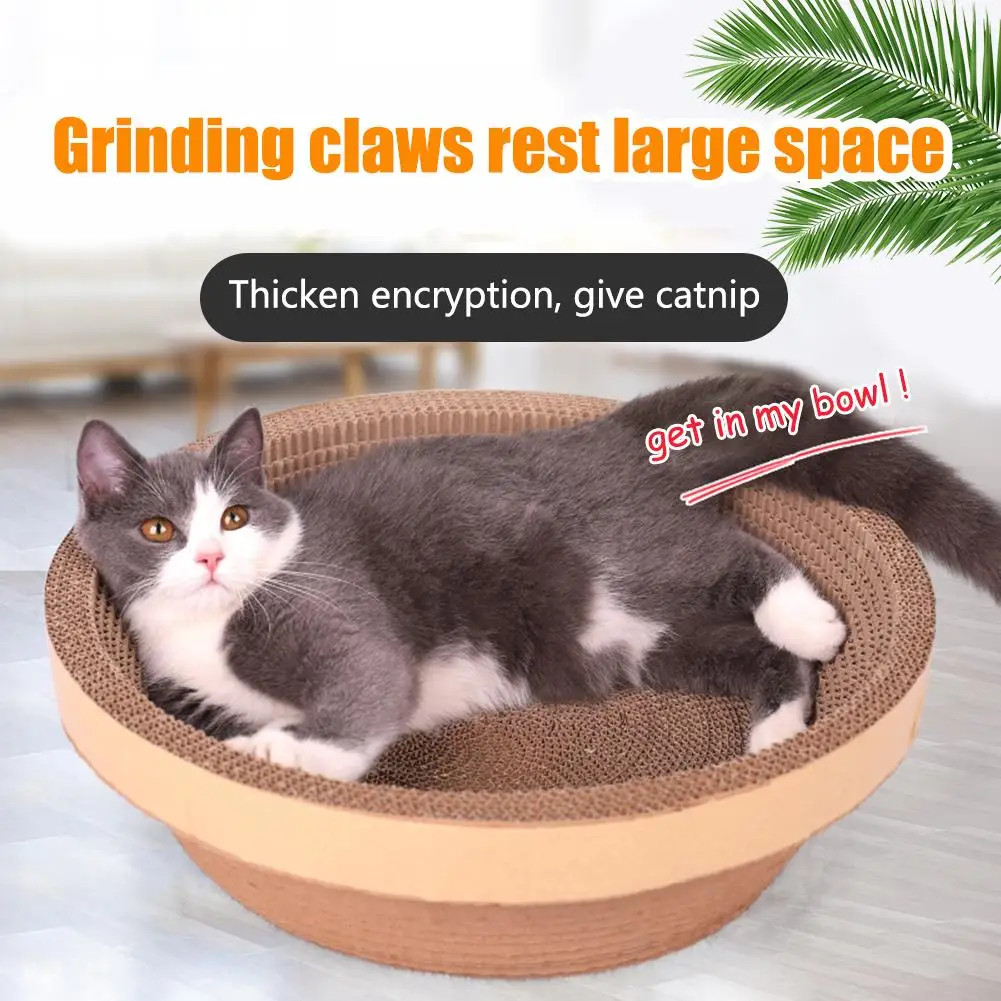 

Large Space Bowl Type Cat Scratch Board Toy Scratching Pad Cat Nest Cat Scratcher For Grinding Claws Body Massage Rest Scratch