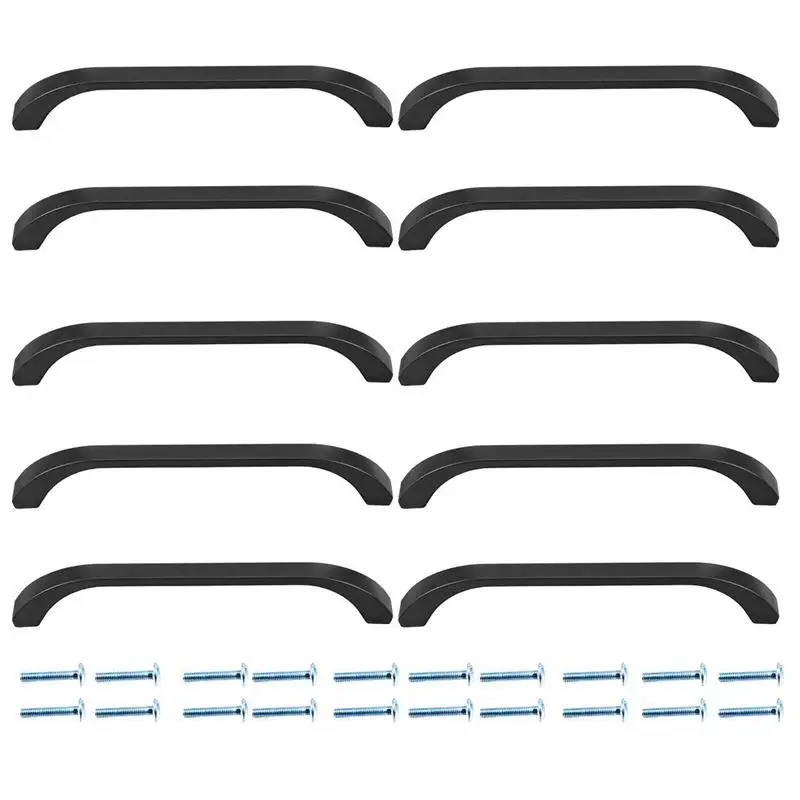 

Cupboard Zinc Alloy Pull Handle 5 Inch Hole Centers Flat Black 10set