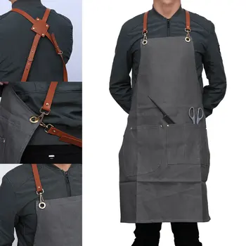 

Adjustable Multi-Pocket Denim Work Apron Professional Cape for Salon Hairstylist Hairdresser Waiter