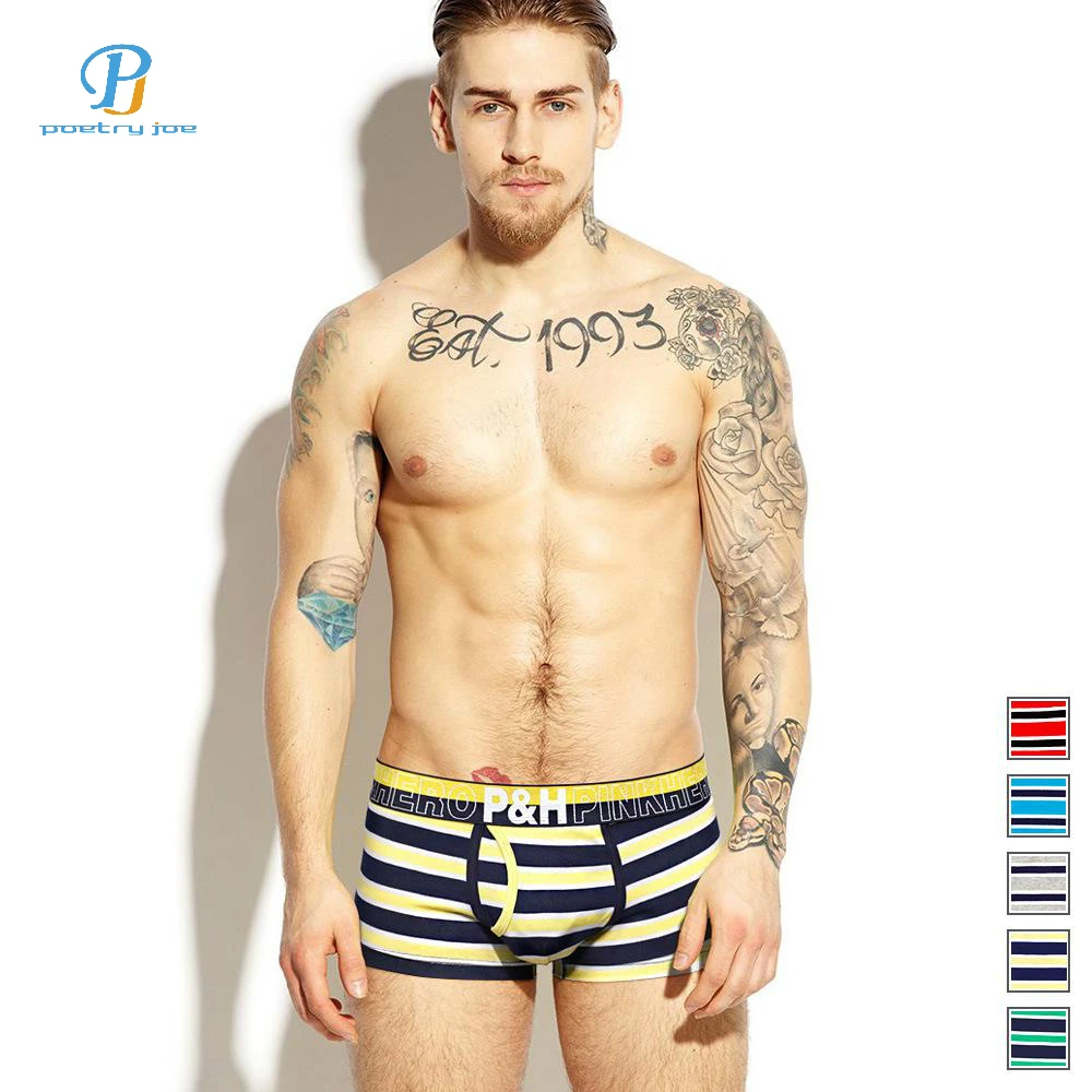 

Pink Heroes New Men Underwear Boxers Sexy Striped Cotton Underwear Men Boxer Shorts Boxer Men Underwear Gay Cuecas Panties