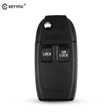 KEYYOU-funda para mando a distancia del coche, funda plegable con tapa de 2 botones modificada para Volvo XC70 XC90 V40 V50 V70 S60 S80 S90 C70