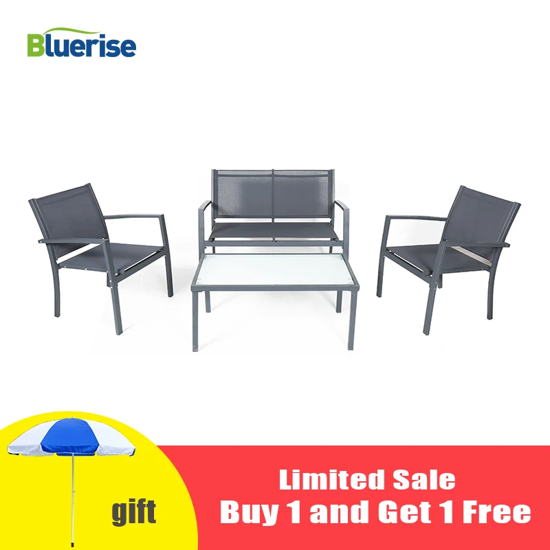 Furniture Coffee Table Living Room Sets Breakfast Shelf Table Home Outdoor Garden Tables Chairs Glass Tea Table 4 Piece