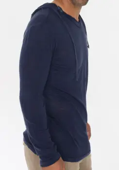 

2019 Spring Fashion Men Heavy Cotton Long Sleeve V-Neck Shirts Casual Plain Tee Sport Tops