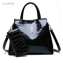 Женские сумки из искусственной кожи; 2 комплекта; Повседневная Сумка-тоут; классические дизайнерские композитные сумки; модная женская сумка-мессенджер для девочек