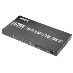 2X8 HDMI 3D правильная матрица переключатель Splitter 2 в источник 8 из дисплей W/Remote 4 к ЕС PLUG