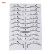 10 шт одноразовые наклейки-линейки для бровей Трафарет для макияжа бровей измерительная линейка