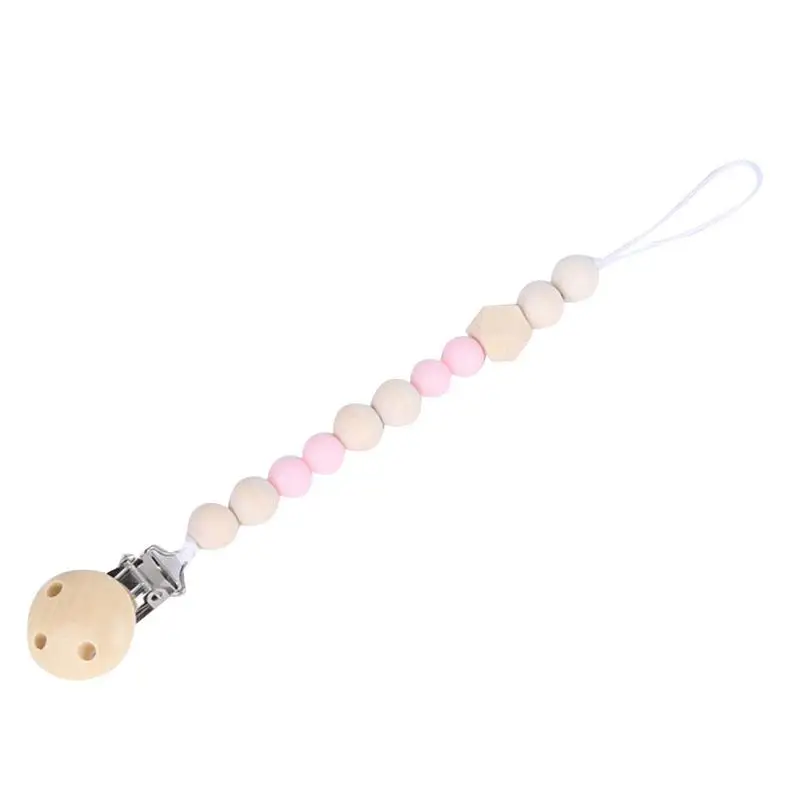 Baby Comfort Wooden Nipple Chain Toys Pacifier Clip Pacifier Chain Toy No Off Chain Baby Outdoor Supplies