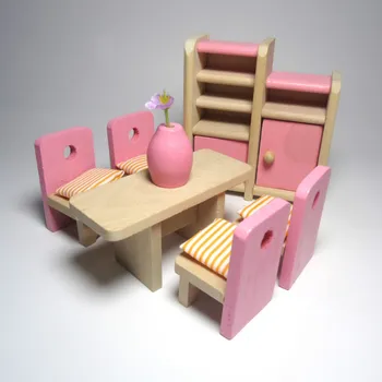 

Wooden Furniture Miniature Doll House 6 Scene Simulation Mini Scene Model Play House Toys for Children Dollhouse