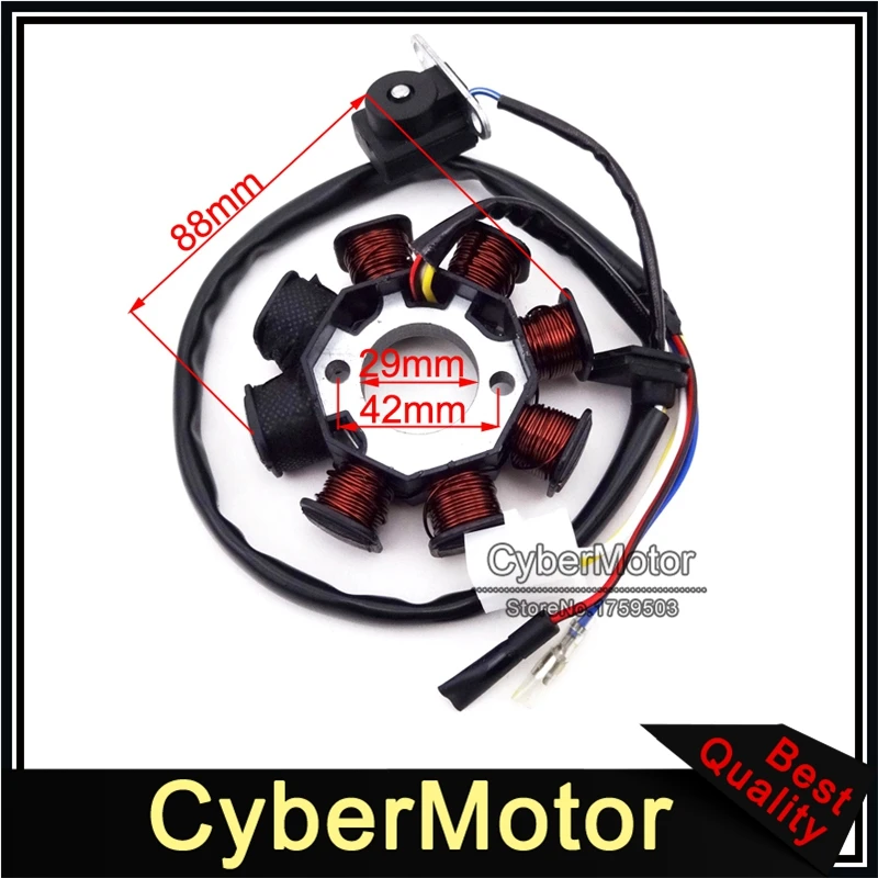 8 Катушек статор для двигателя GY6 49cc 50cc китайский мопед скутер Sunl Roketa Vespa Jonway Znen Jmstar