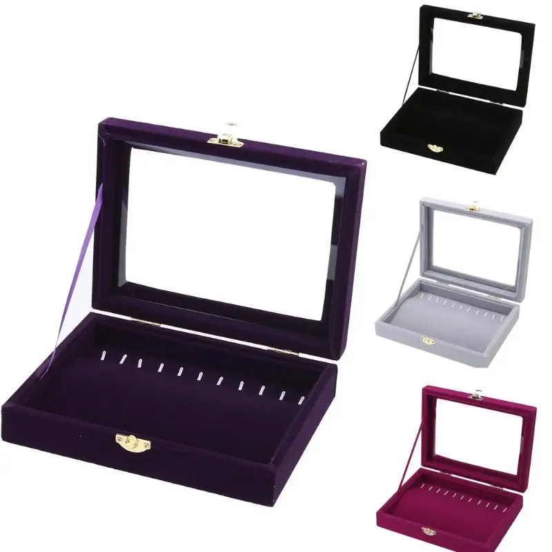 

Portable Velvet Jewelry Ring Earring Insert Display Cufflinks Organizer Box