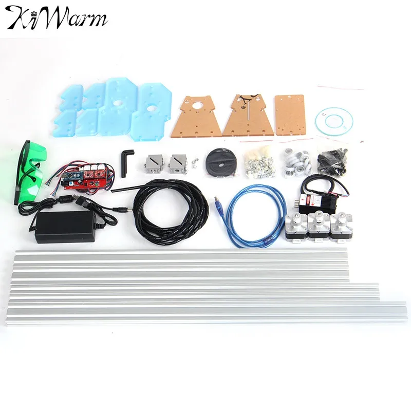 

KiWarm Useful 500mw 65x50cm Mini DIY Laser Engraving Machine CNC Desktop Wood Cutter Engraver Kit Wood Plastic Paper DIY Tool