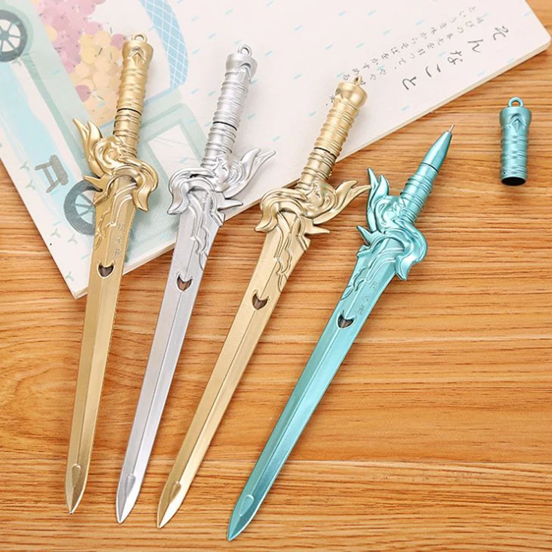

4 pcs/lot Fashion 0.5mm Creative The King Hero Sword Gel Ink Pen Stationery School & Office Supply