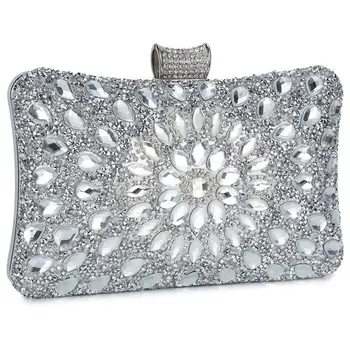 

Evening Bags and Clutches for Women Crystal Clutch Beaded Rhinestone Purse Wedding Party Handbag
