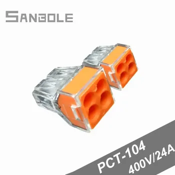 

PCT-104 Terminal blocks Wire Connector Plug-in type Fast Joint 4P Connection electrical Terminal Box (100pcs)