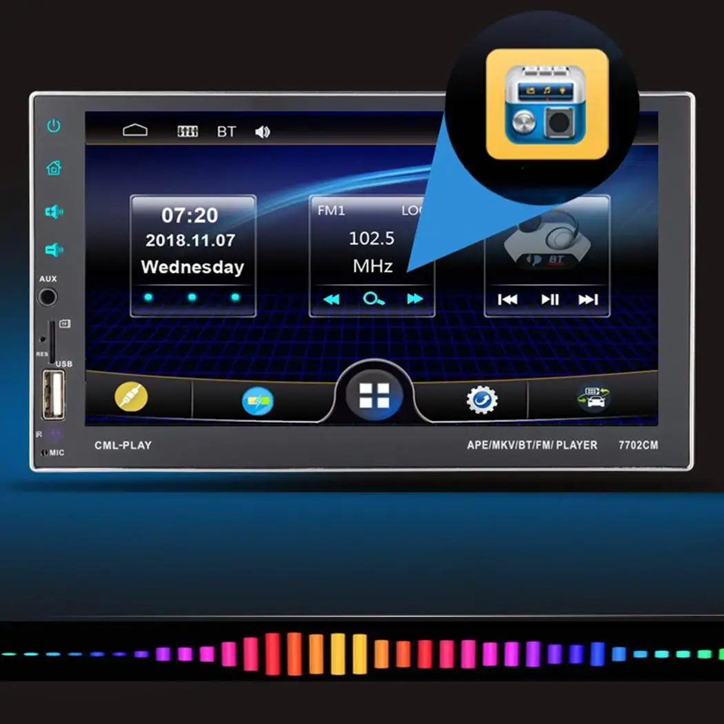 

2 din Car Radio 7" HD Touch Screen DVD Bluetooth Car mp5 Player Auto Radio Digital TF USB FM Multimedia Player Rear View Camera