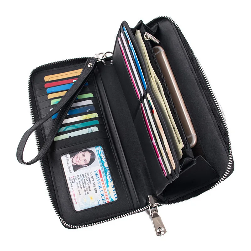 New Design Fashion Multifunctional Women's Wallet Genuine Leather Zip Around Clutch Large Travel Purse Female Long Wallet 593-50 New Design Fashion Multifunctional Women's Wallet Genuine Leather Zip Around Clutch Large Travel Purse Female Long Wallet 593-50