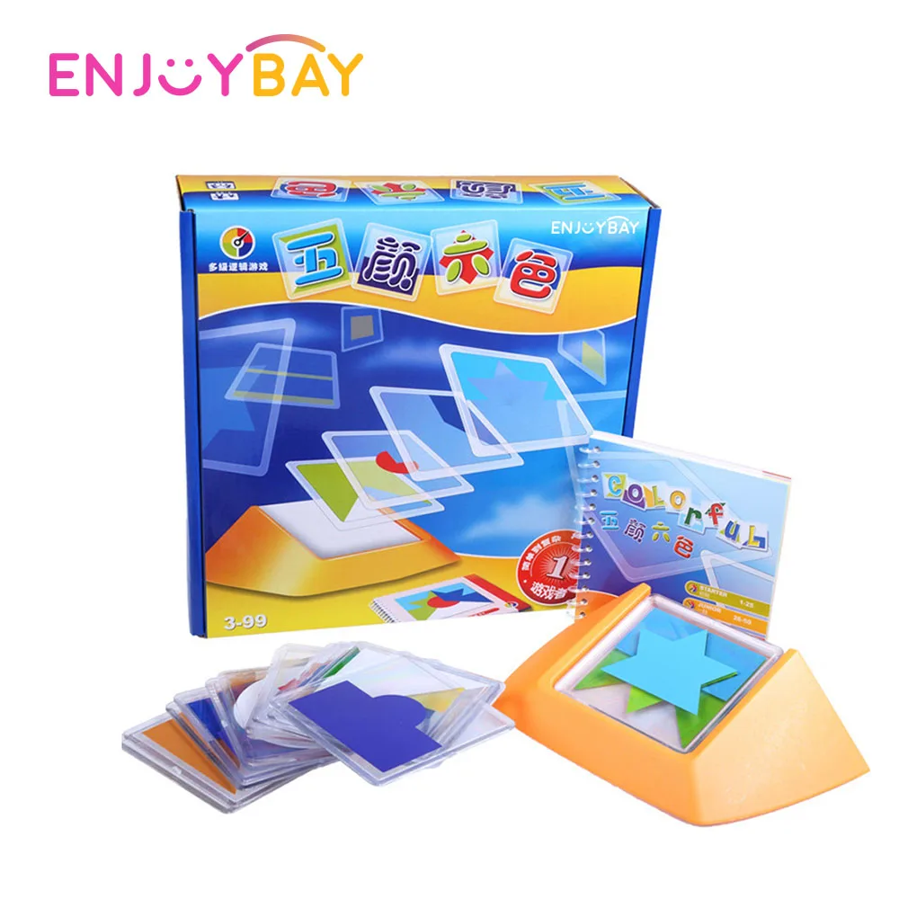 

Enjoybay 100 Challenges Color Code Puzzle Games Kids Tangram Jigsaw Board Toys Early Educational Toy for Preschool Children
