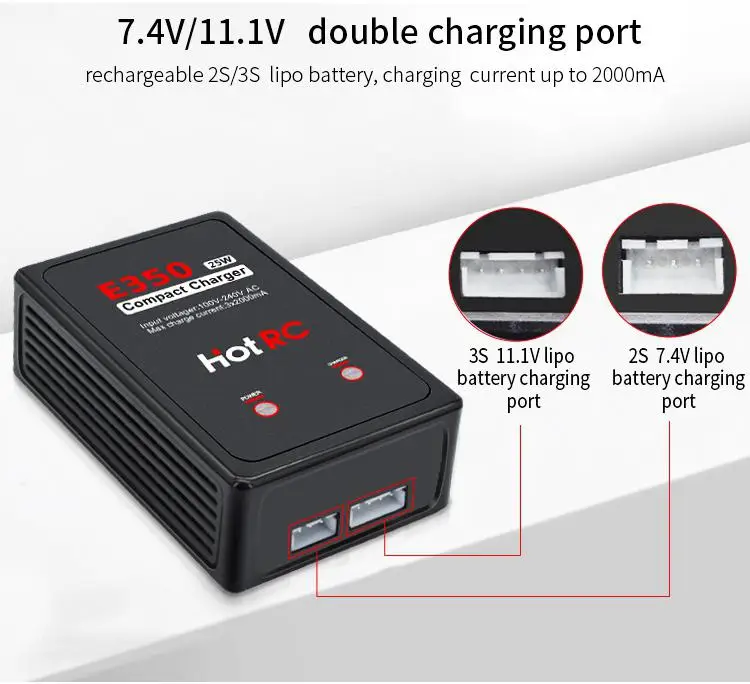 Оригинальный RC E350 Pro 7 4 v/11 1 v Lipo зарядное устройство 2s 3s интеллектуальное 25W для