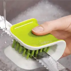 Удобный очиститель столовых приборов вилка ложка кухонный нож чистящие щетки экологичный ABS кухонный помощник бытовой чистящий инструмент
