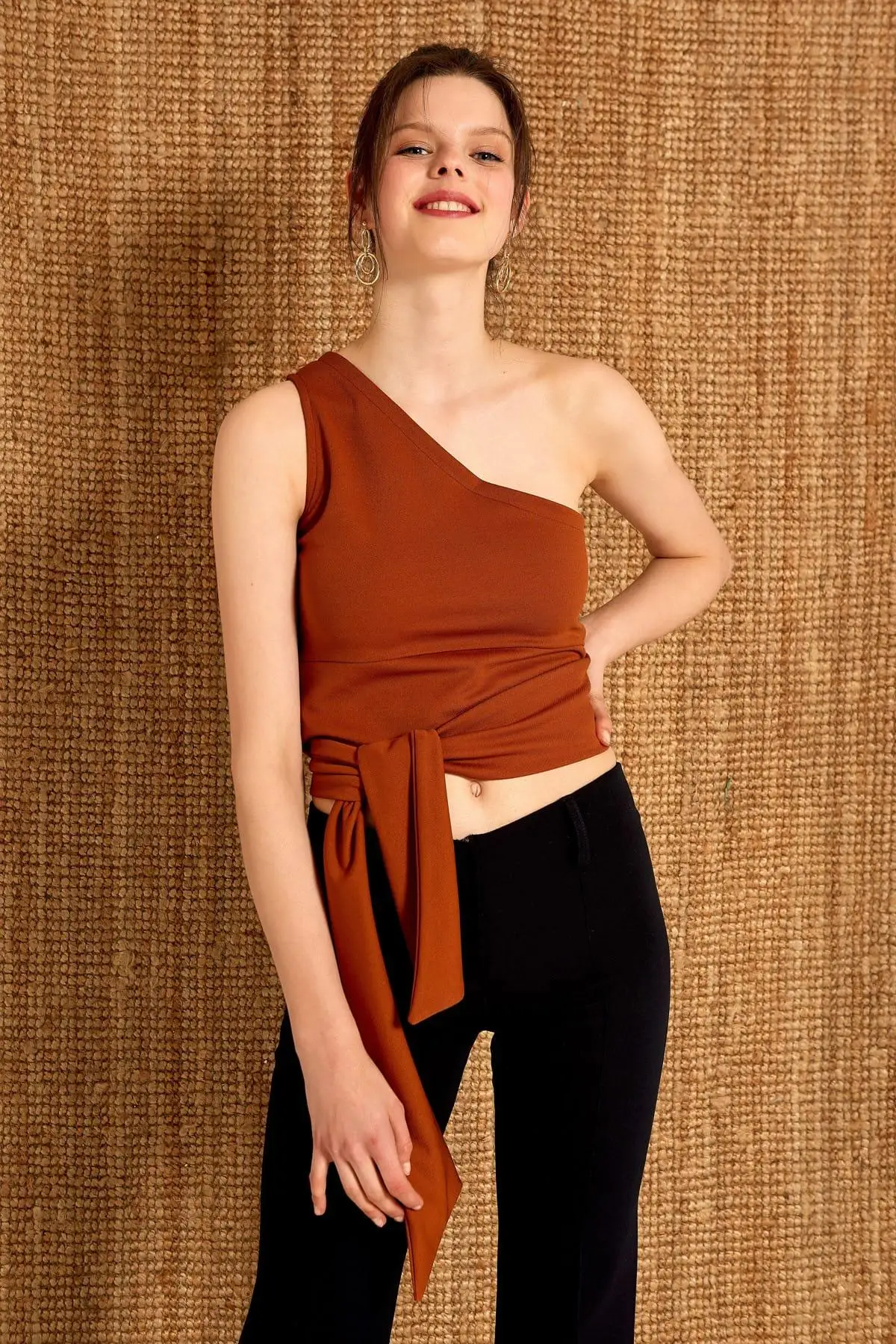 Boutiquen Women Cinnamon Single Underarm Gusset Blouse 1162in Blouses & Shirts from Women's