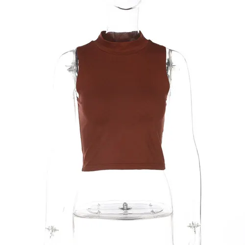 Летние сексуальные женские без рукавов модный жилет Топ Футболка Твердые Camis