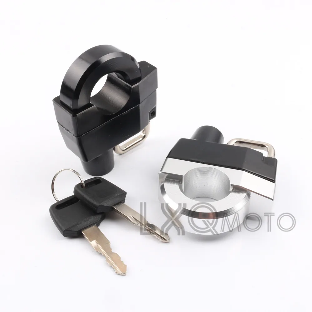 Motorcycle Universal 25mm Handlebars Helmet Lock Key Padlock