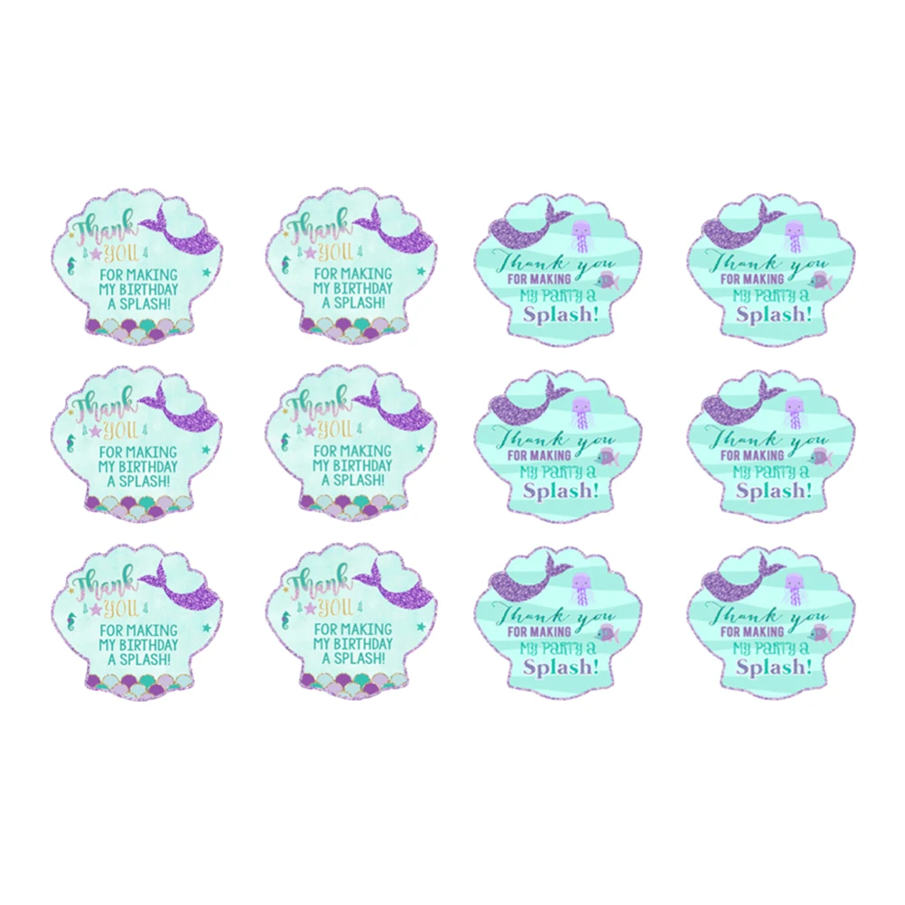 

24-Piece Mermaid Shape Heart Shape Paper Thanks Hanging Tag Card Tag for Party Thanks Kids Birthday Hanging Tag Card Tag