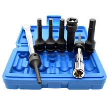 Ударный шестигранный наконечник 3/" привод 7 шт. набор H4 на H12 и 2 шт. удлинитель 3/8" Квадратный привод " 6" гнездо трещотка гаражный инструмент