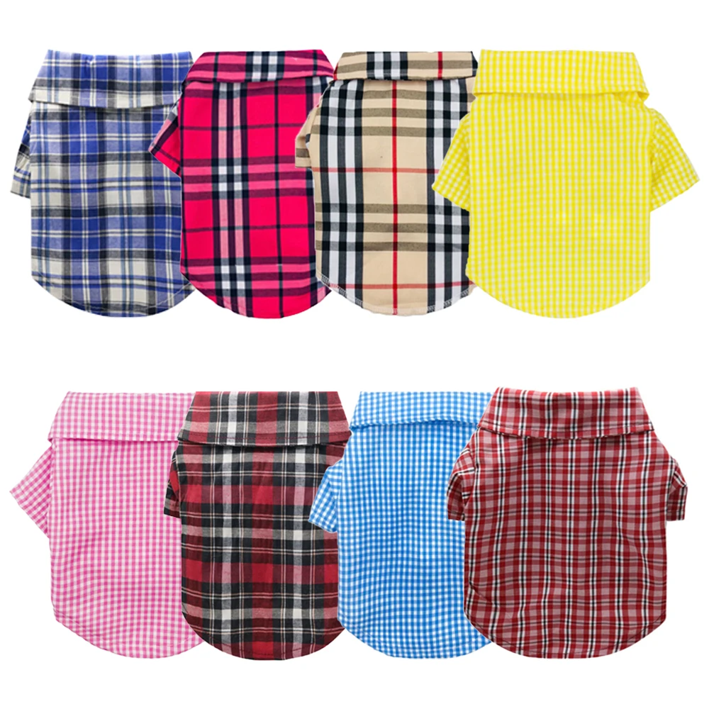 

Plaid Dog Clothes Summer Dog Shirts for Small Medium Dogs Pet Clothing For Dog Yorkies Chihuahua Cat Clothes For Cat Best Sale