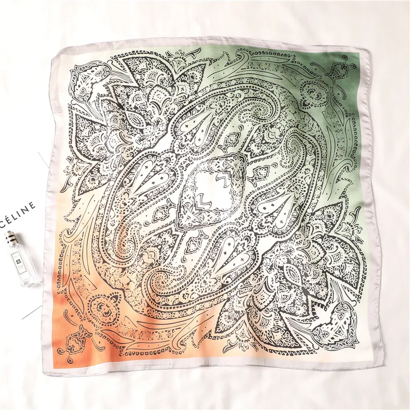 New Scarves Shawls Square Scarf Silk Feel Satin Head Neck High Quality Women Fashion Hair Tie Band Vintage 70*70cm Neckerchife