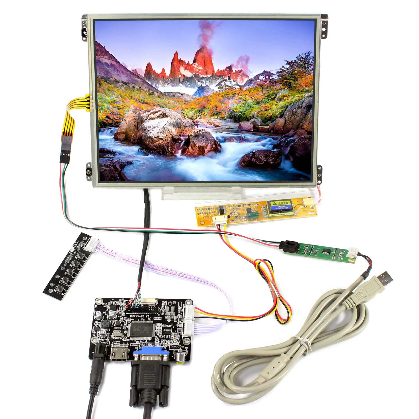 

10.4inch 1024X768 IPS touch LCD Screen HT10X21-311 with HD MI VGA AV LCD Controller Board KYV-N5 V3