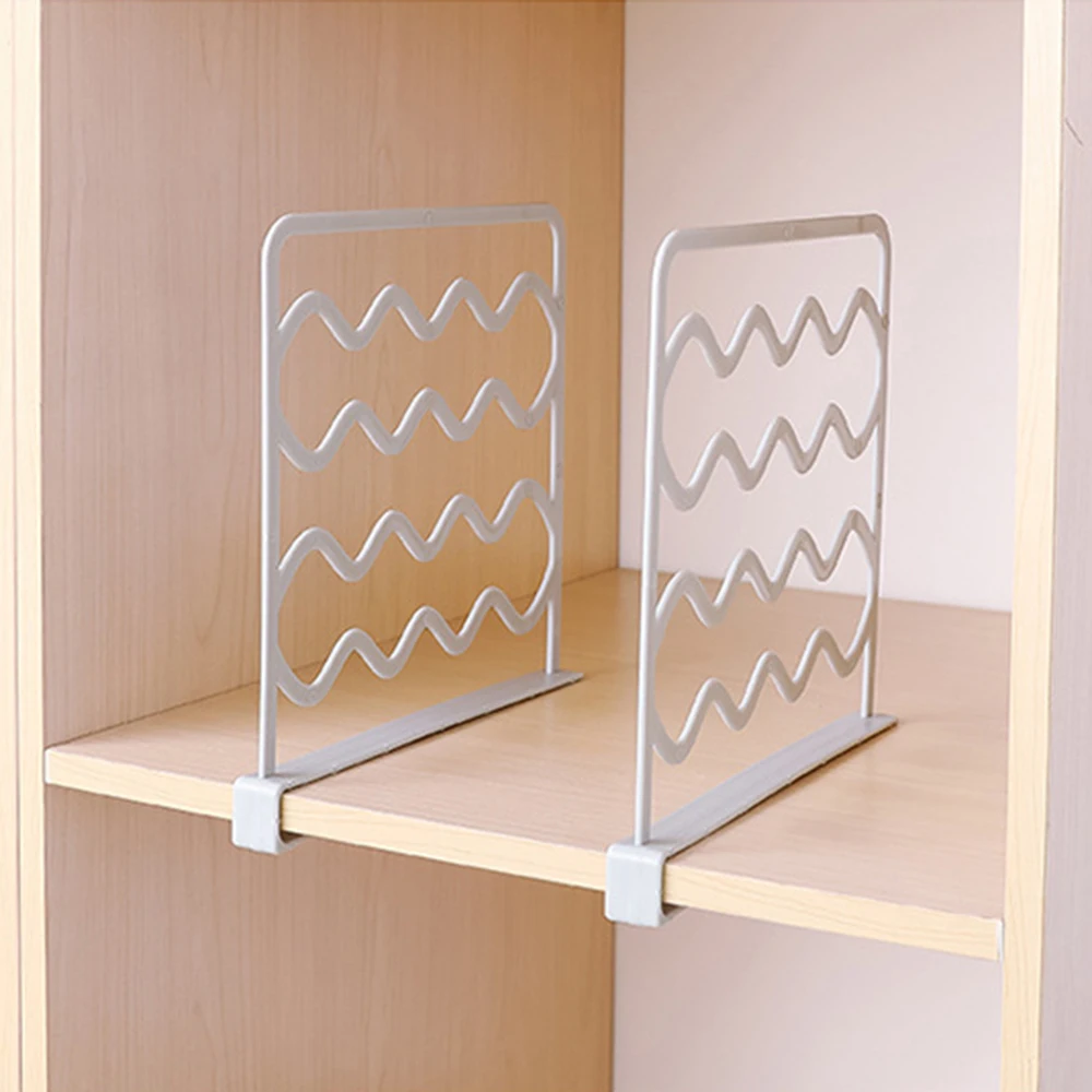 

1Pcs Plastic Shelf Dividers Wardrobe Storage Layered Separator Plate Fender Closet Shelves For Box Warwdore Clothing Organizer