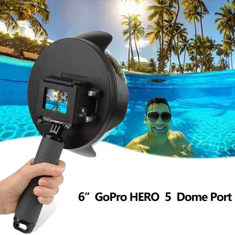 Водостойкая бленда объектива для Gopro 5 6 купол Съемный корпус для подводного плавания Спортивная камера Gopro аксессуары