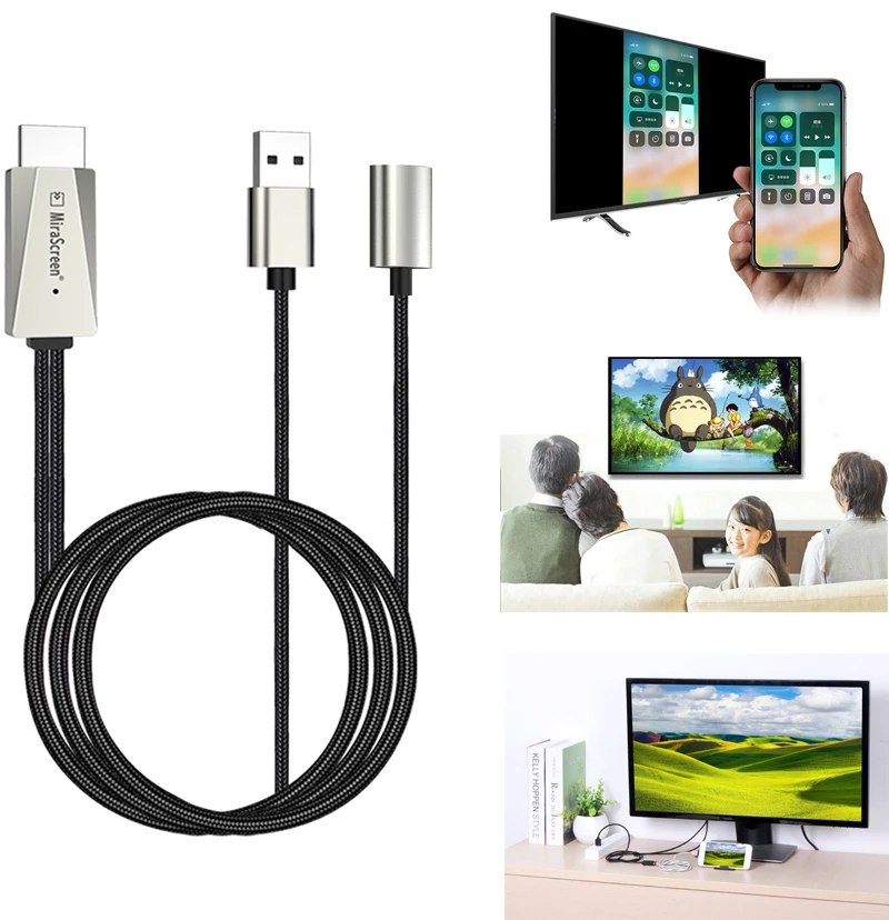 Универсальный USB кабель HDMI для iPhone XS MAX XR 6 7 8 Plus huawei P20 для Xiaomi samsung S10 S9 Android Phone to tv Link Adapter