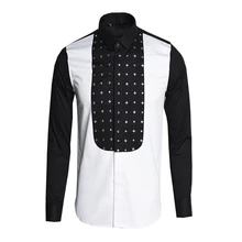 Модный весенний бренд коллаж звезда металлический крест ивовые ручки рубашка с длинными рукавами Модная рубашка мужская