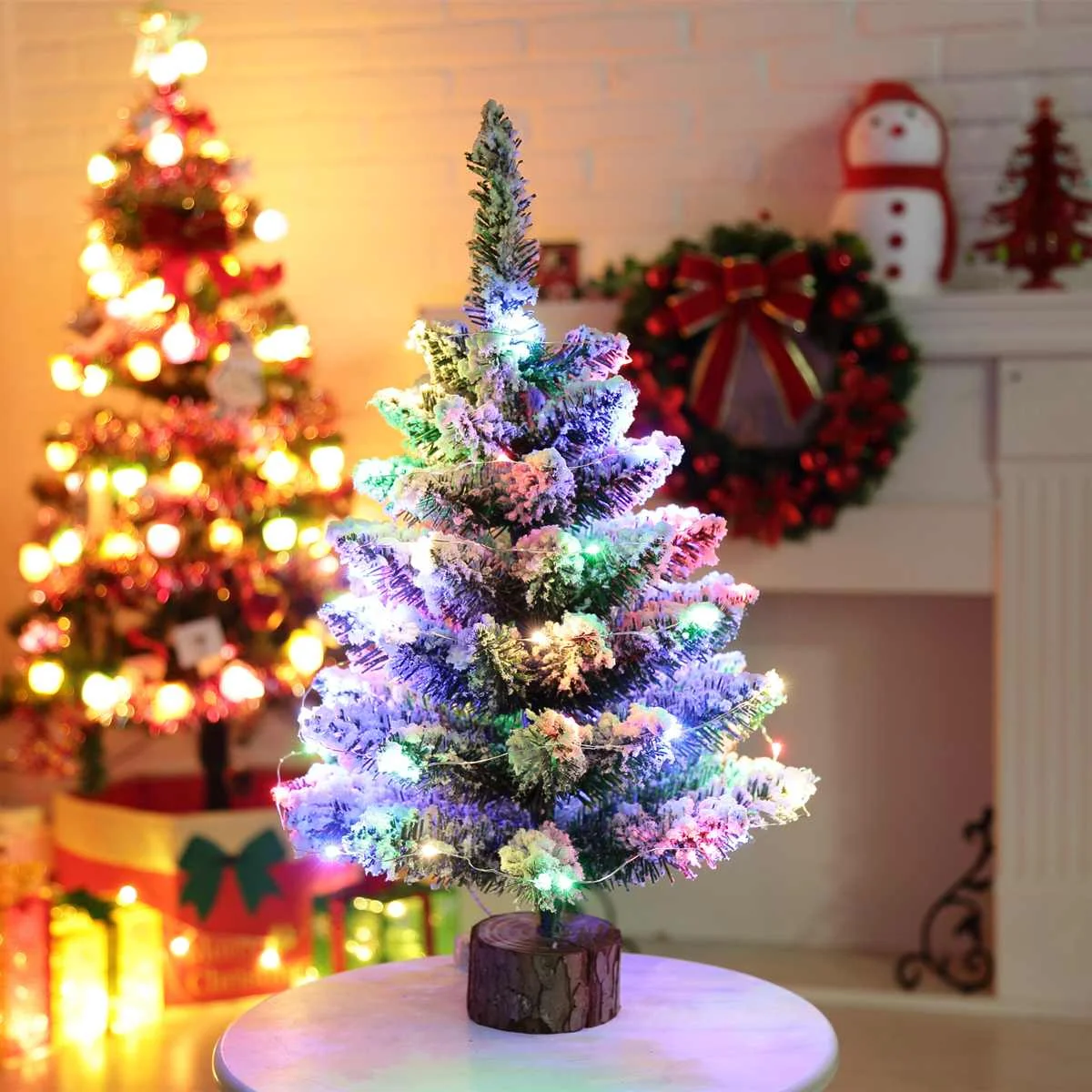 

LED Mini Christmas Tree Lighting String PVC Desktop Small Tree Table Ornaments Home Party Decoration Christmas Supplies 50cm