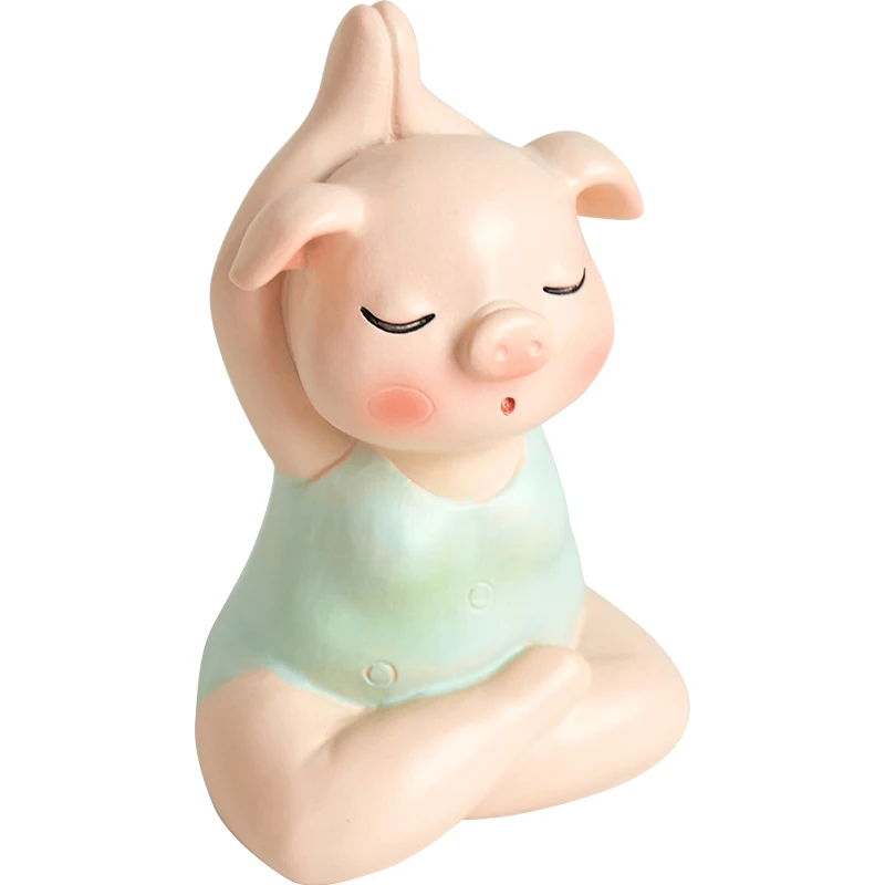 Best Nordic Home Jewelry Yoga Pig Decoration Creative Cute Decorative Car Decoration Living Room Wine Cabinet TV Cabinet Furnishing