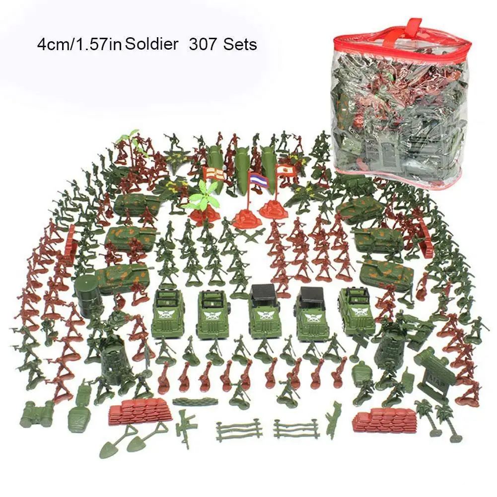 

307Pcs/Set Small Soldier Toy Set Sand Table Military Model Toys Puzzle Learning Toy