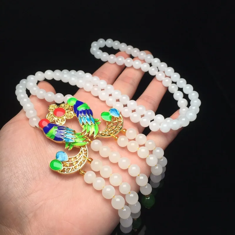 

2019 New Arrival Choker Collares Moana Yu Xuan, Hetian Is 7 Mm Cloisonne Collocation Phoenix Sweater Chain Have A Certificate