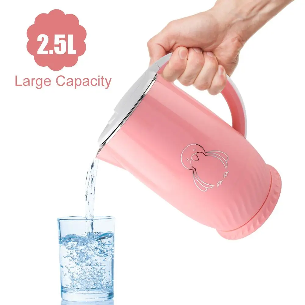 

Portable 2.5L Pink Heating Teapot Electric Water Pot 1500W Stainless Steel Water Fast Boiling Kettle Anti-Scald Coffee Pot 220V