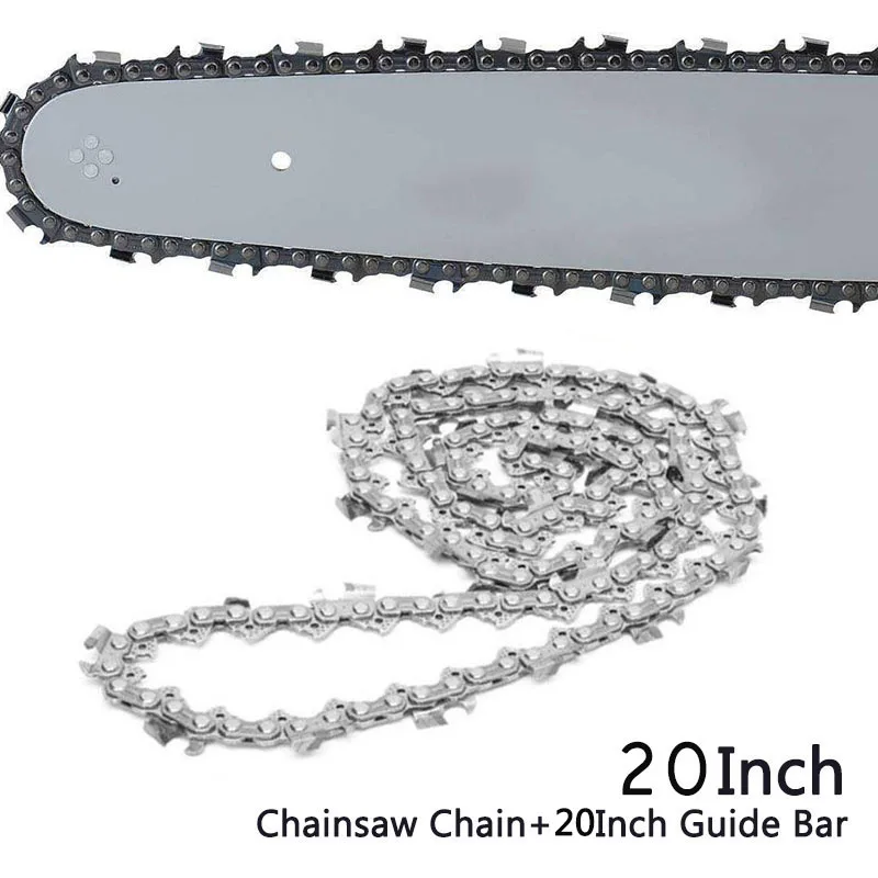 

20 inch Metal Chainsaw Saw Chain Blade 3/8''LP 72 Drive Links Saw Chain+Guide Plate For Stihl MS290 /MS291/028