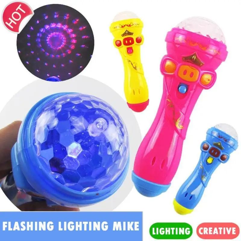 Творческий микрофон модельное освещение игрушки Беспроводная Музыка Караоке мигающий прожектор майка детская игрушка подарок