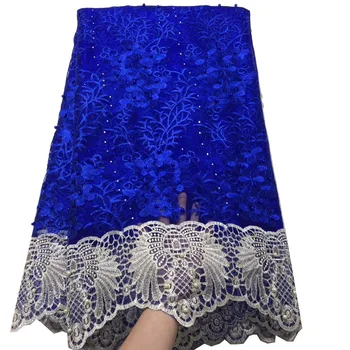 

New design tulle lace fabrics high quality african lace fabric with beads embroidery mesh fabric nigerian wedding lace fabric